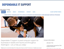 Tablet Screenshot of dependableitsupport.com